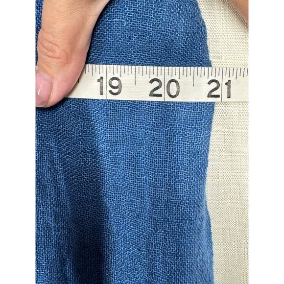 SUNDANCE La Belle Lune Dress Blue Linen Size XL Boho Vacation Lagenlook Beach - Picture 11 of 12